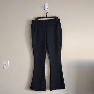 🌿 Women's Black Fleece Lined Flared Pants Size Large